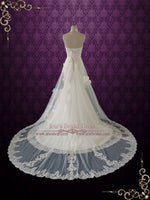 Halter Lace Wedding Dress with Illusion Skirt CLARA