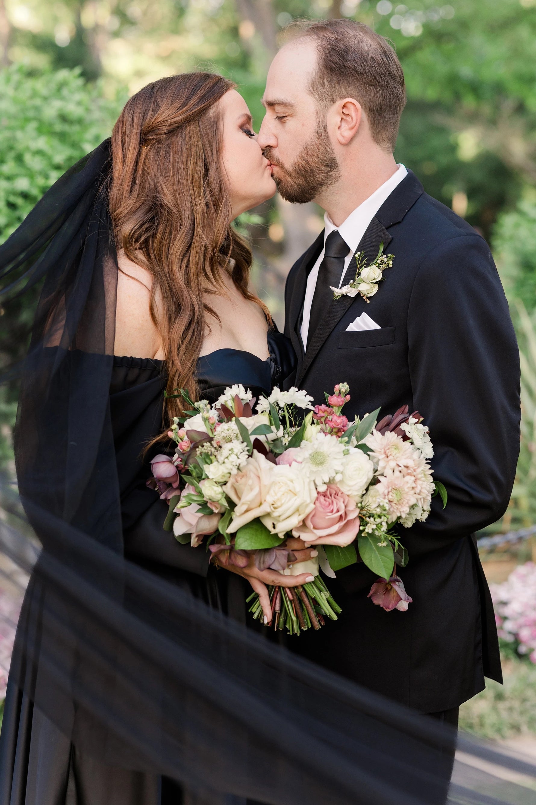 Black Soft Tulle Chapel and Cathedral Length Wedding Veil VG1030