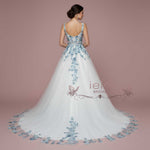Blue Floral Lace Wedding Dress | Cyaneus