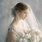 Plain Soft Tulle Chapel Length Wedding Veil with Blusher VG1040