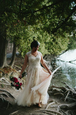 Blush Boho Lace Wedding Dress KORYNNE