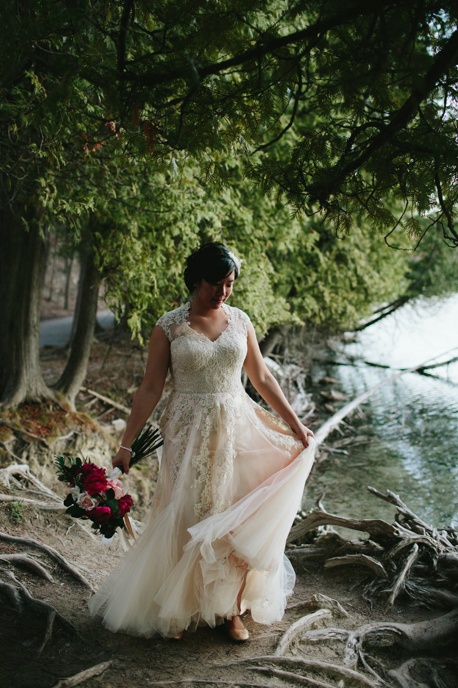 Blush Boho Lace Wedding Dress KORYNNE