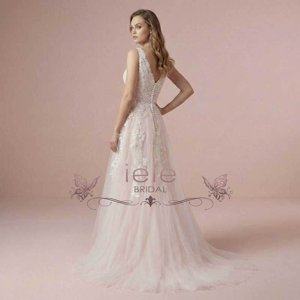 Boho Lace Wedding Dress with Plunging Neckline | MARA