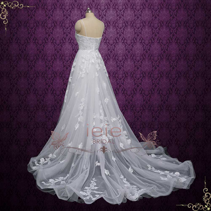 Boho Lace Wedding Dress with Side Slit | SERAPHINA