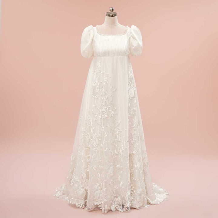 Regency Bridgerton Style Empire Lace Wedding Dress
