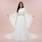 Medieval Celtic Chiffon Wedding Dress with Lace Top MIRI