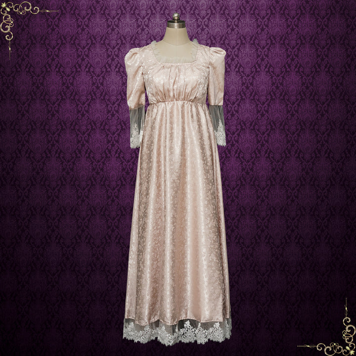 Regency Evening Dress with Empire Waist | CRESSI Size 28W / Champagne Regency Evening Dress with Empire Waist | CRESSI Size 28W / Champagne