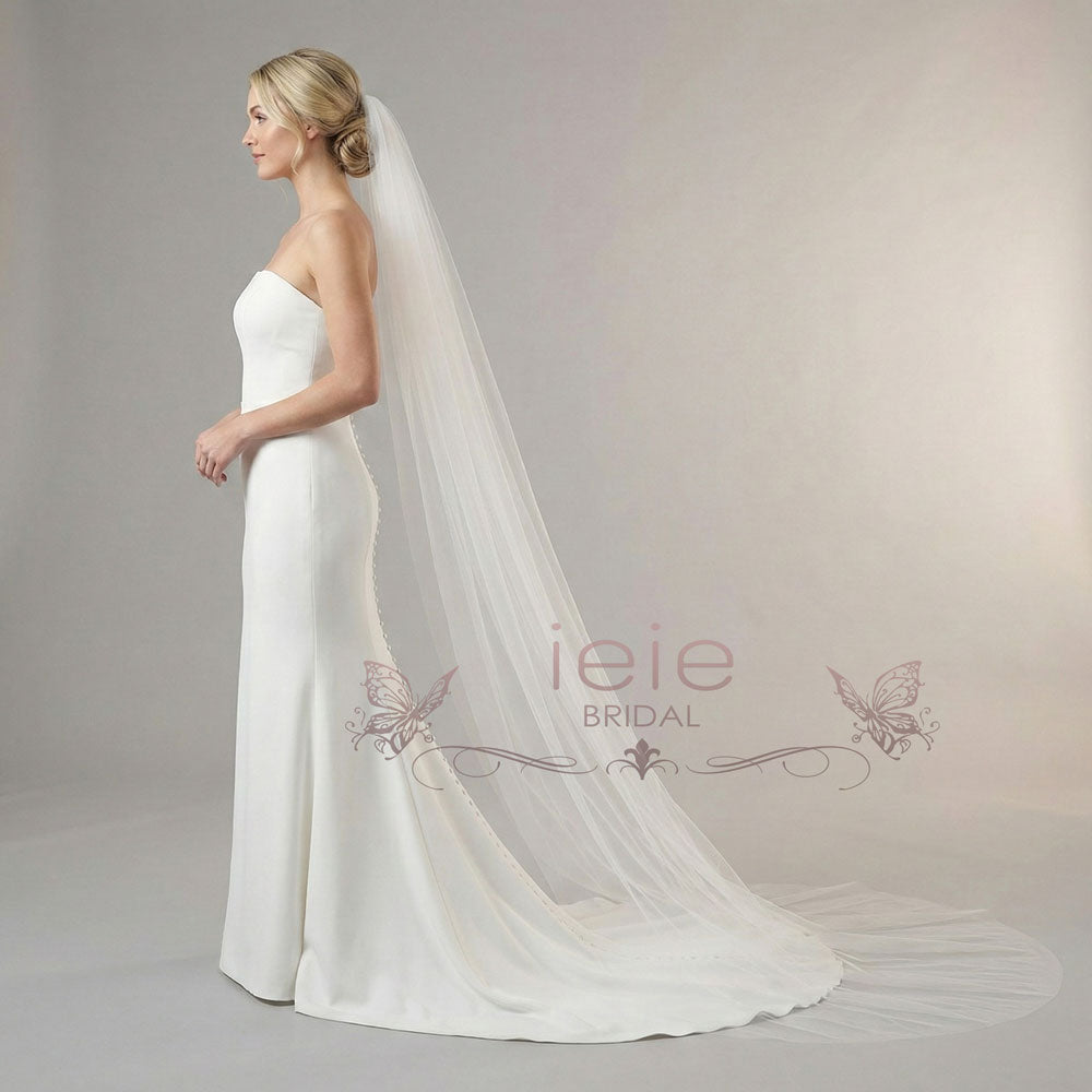 Signature Tulle Chapel & Cathedral Length Veil With Raw Edge VG1030