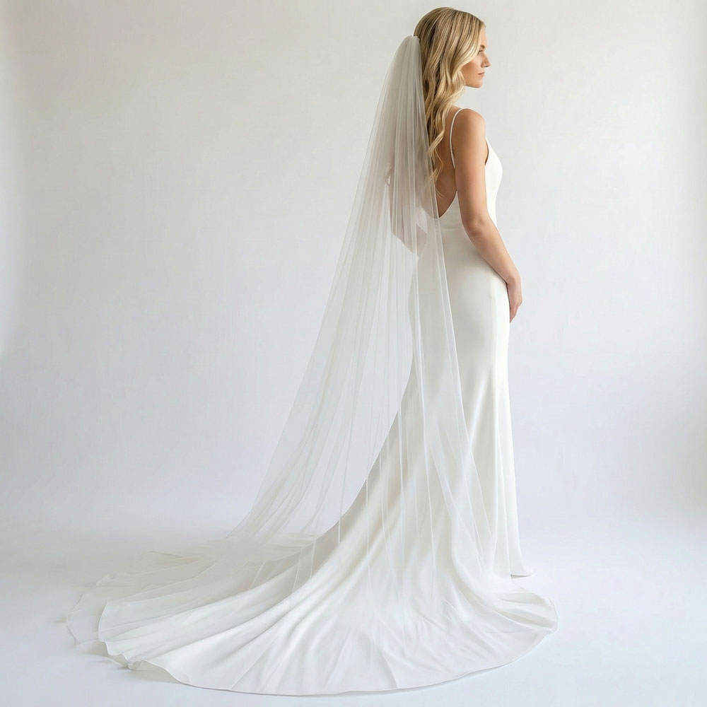 Signature Tulle Chapel & Cathedral Length Veil With Raw Edge VG1030