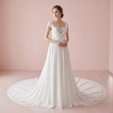 Grecian Empire High Waist Chiffon Wedding Dress | CARISSA