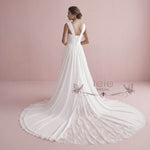 Grecian Empire High Waist Chiffon Wedding Dress | CARISSA