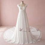 Grecian Empire High Waist Chiffon Wedding Dress | CARISSA