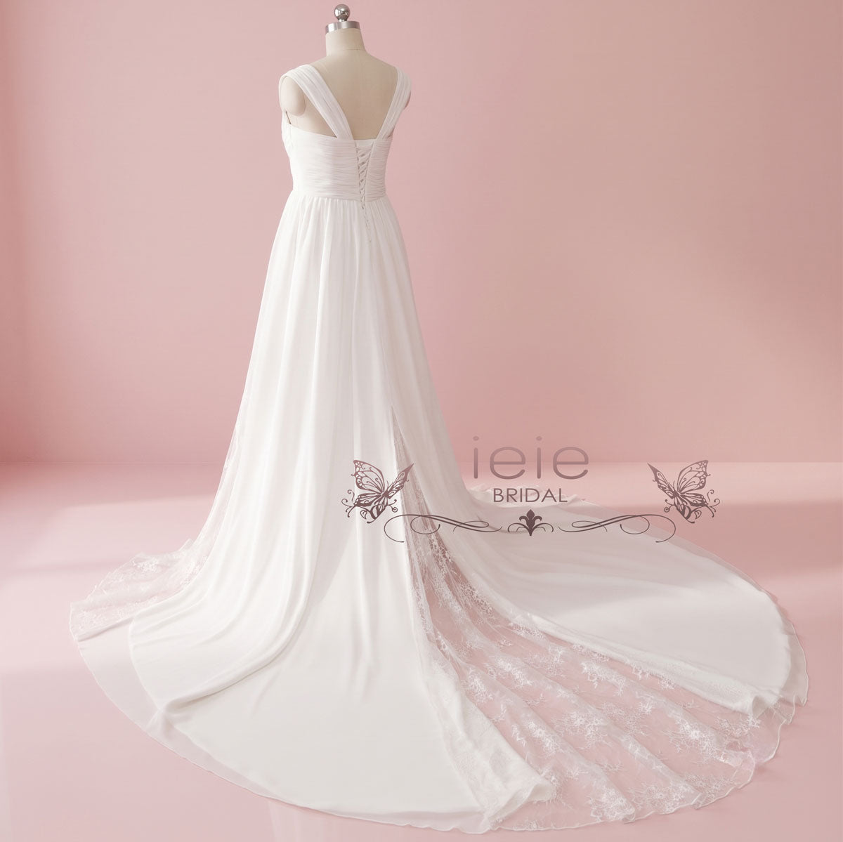 Grecian Empire High Waist Chiffon Wedding Dress | CARISSA
