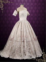 Ready to Wear Classic Lace Ball Gown Wedding Dress with Detached Sleeves GAELLE