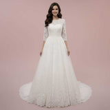 Timeless Lace Ball Gown Wedding Dress with Sleeves BELLIS