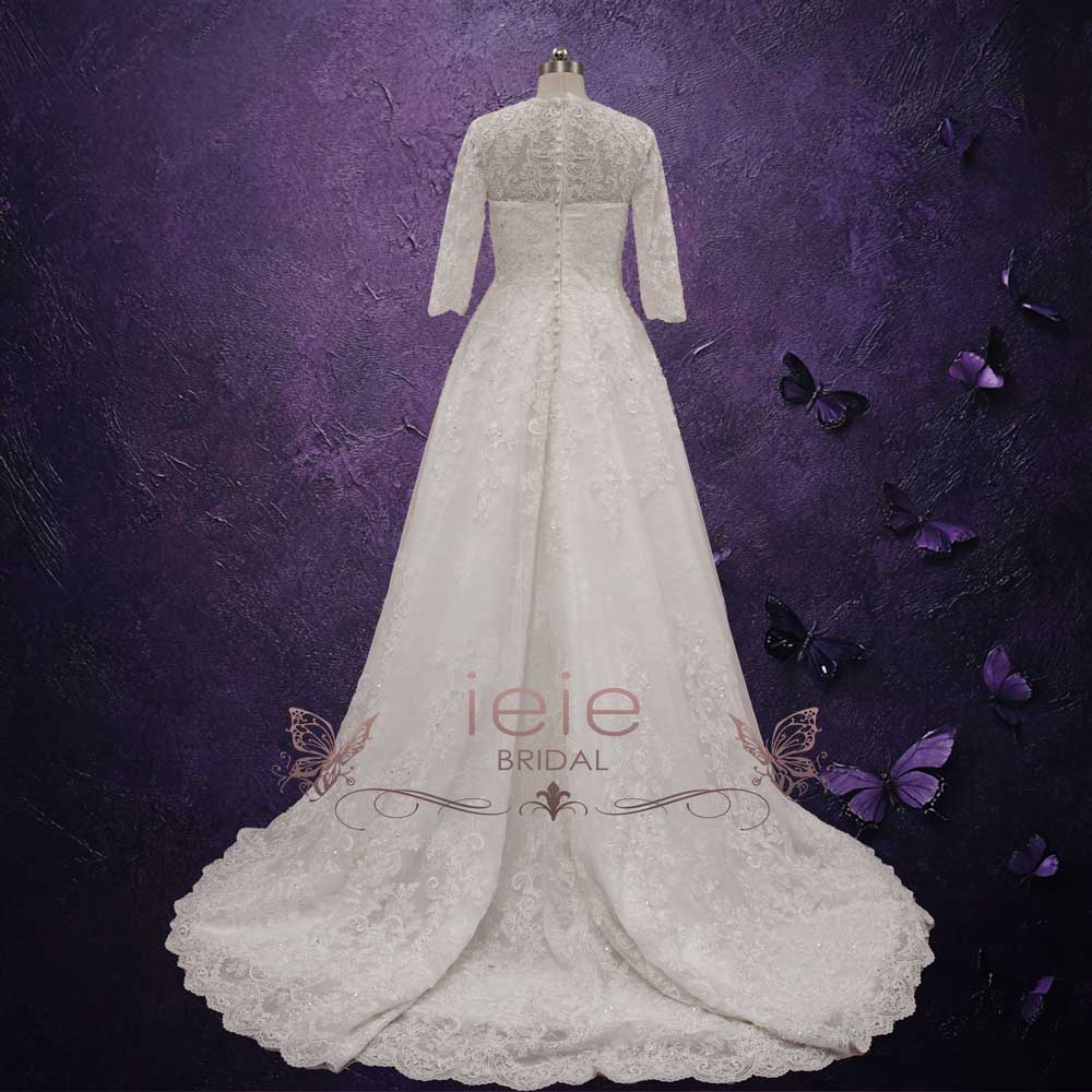Timeless Lace Ball Gown Wedding Dress with Sleeves BELLIS