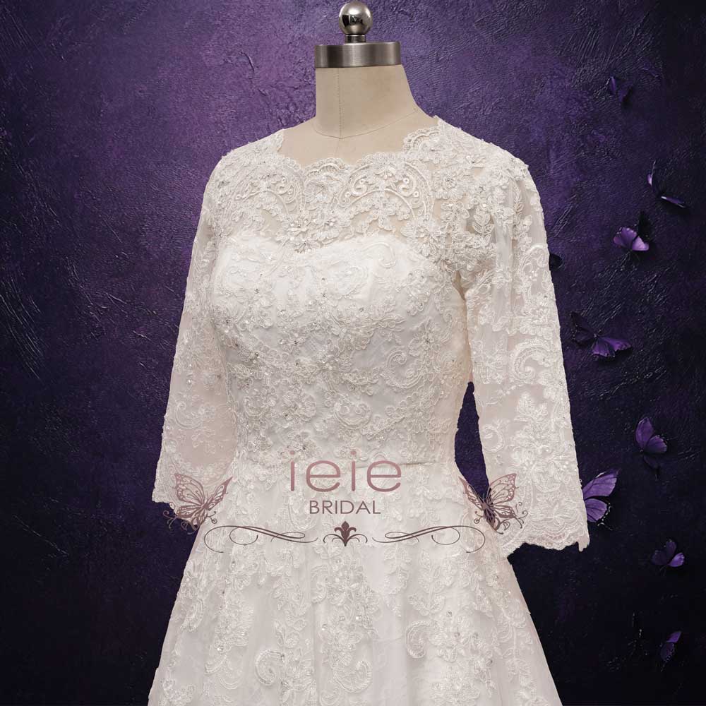 Timeless Lace Ball Gown Wedding Dress with Sleeves BELLIS