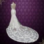 Luxurious Lace Fitted Mermaid Wedding Dress with Keyhole | FLUERINE