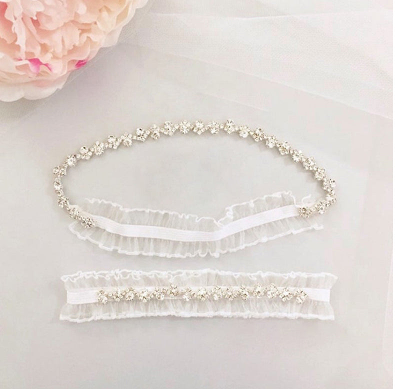 Crystal Rhinestone Wedding Garter Set for Bride | GT2015