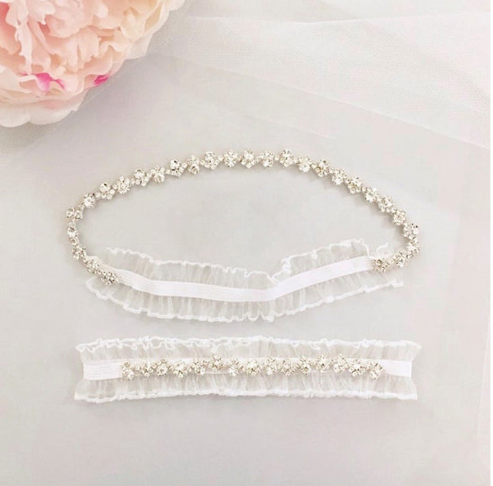 Crystal Rhinestone Wedding Garter Set for Bride | GT2015