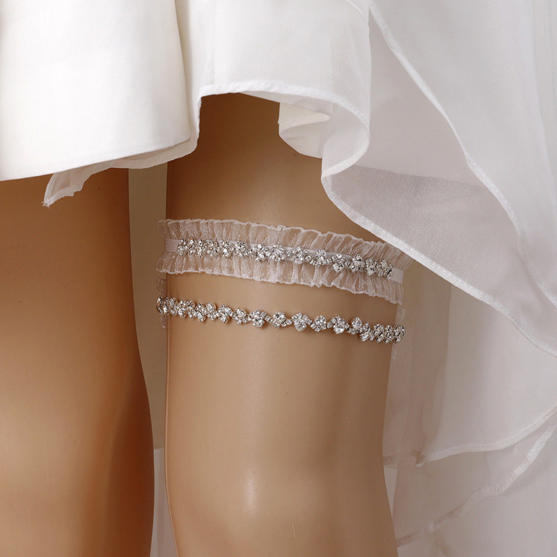 Crystal Rhinestone Wedding Garter Set for Bride