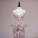 Dark Red Lace Wedding Dress with Open Back | PARKER
