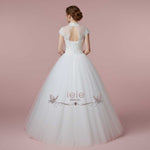 High Neck White Debutante Formal Dress | DIVI