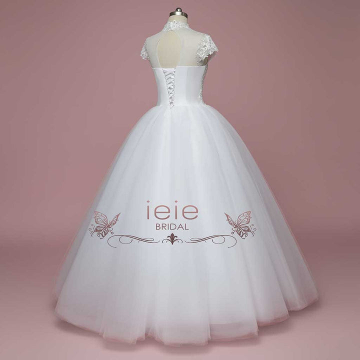 High Neck White Debutante Formal Dress | DIVI White / Size 20W High Neck White Debutante Formal Dress | DIVI White / Size 20W