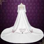 Convertible Satin A-line Wedding Dress with Slit | RAMONA