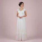 Vintage Empire Waist French Lace Tulle Wedding Dress COLETTE