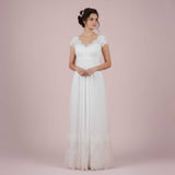 Vintage Empire Waist French Lace Tulle Wedding Dress COLETTE