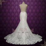 Exquisite Lace Mermaid Wedding Dress with Open Back | AITANA