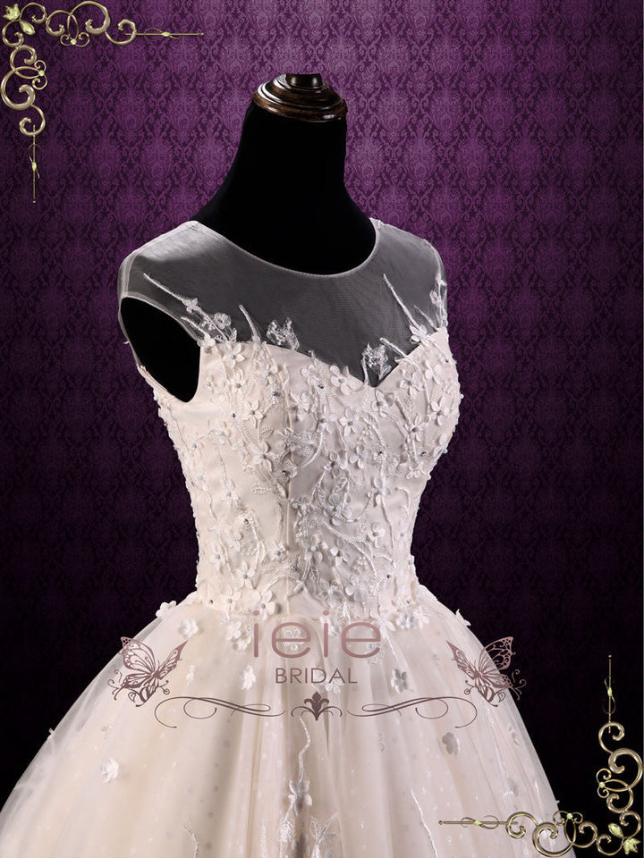 Vintage Floral Lace Short Wedding Dress MAY