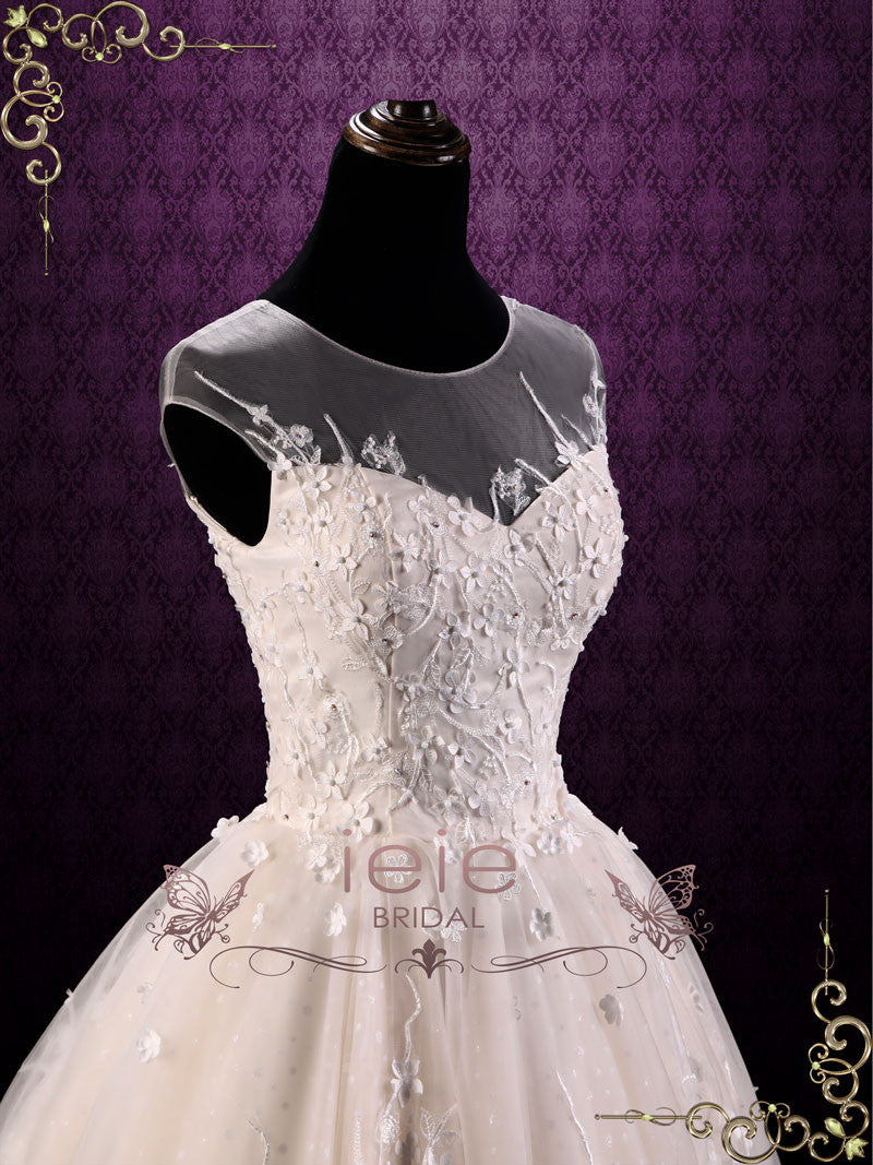 Ready to Wear Vintage Floral Lace Short Wedding Dress MAY