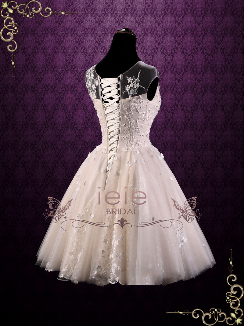 Ready to Wear Vintage Floral Lace Short Wedding Dress MAY