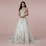 Floral Lace Wedding Dress with Open Back | HELOISE