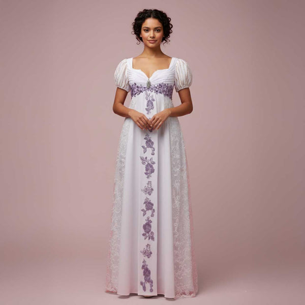 Haunted Mansion Inspired Wedding Dress with Princess Puff Sleeves ANGI