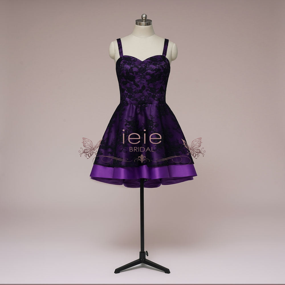 purple dress with black lace overlay Black Lace Overlay Long Overlay Dress Black Lace Dress Purple Overlay Dress Purple Dress With Black