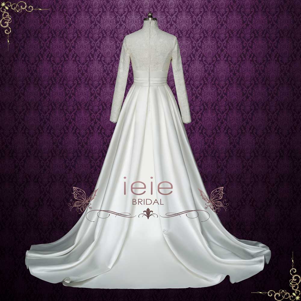 iconic lace dress Alie Street Katherine Lace Wedding Dress Ivory
