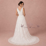 Vintage Style Lace Wedding Dress with V Neckline | AMICE