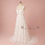 Vintage Style Lace Wedding Dress with V Neckline | AMICE