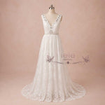 Vintage Style Lace Wedding Dress with V Neckline | AMICE