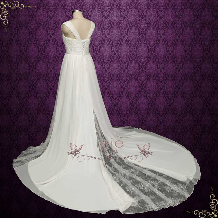 Grecian Empire High Waist Chiffon Wedding Dress | CARISSA