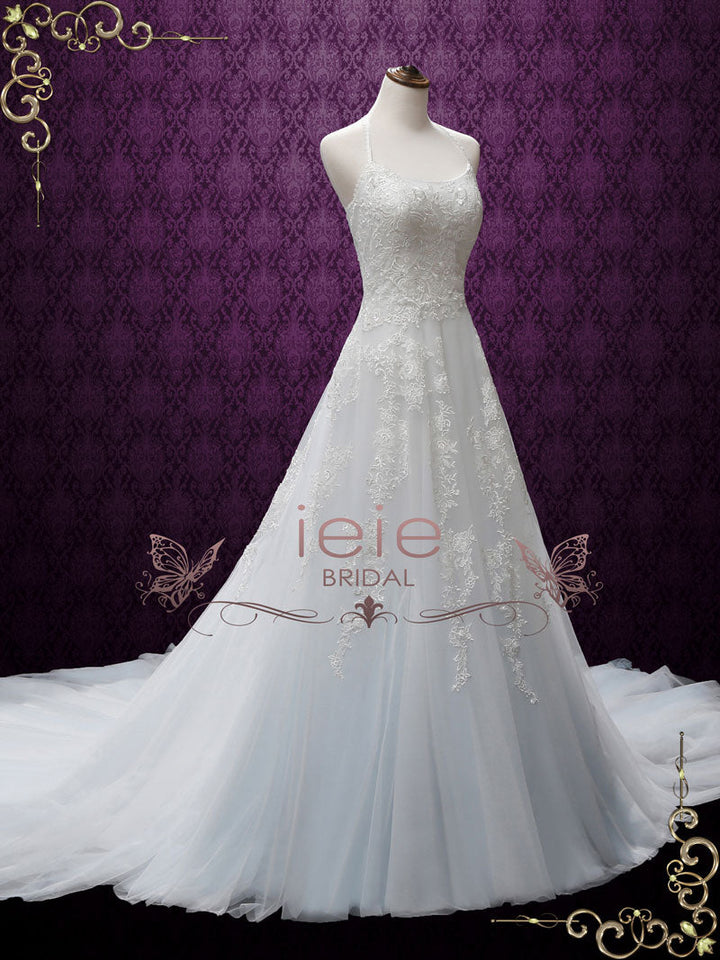 Boho Serenity Blue Lace Wedding Dress SAFFRON