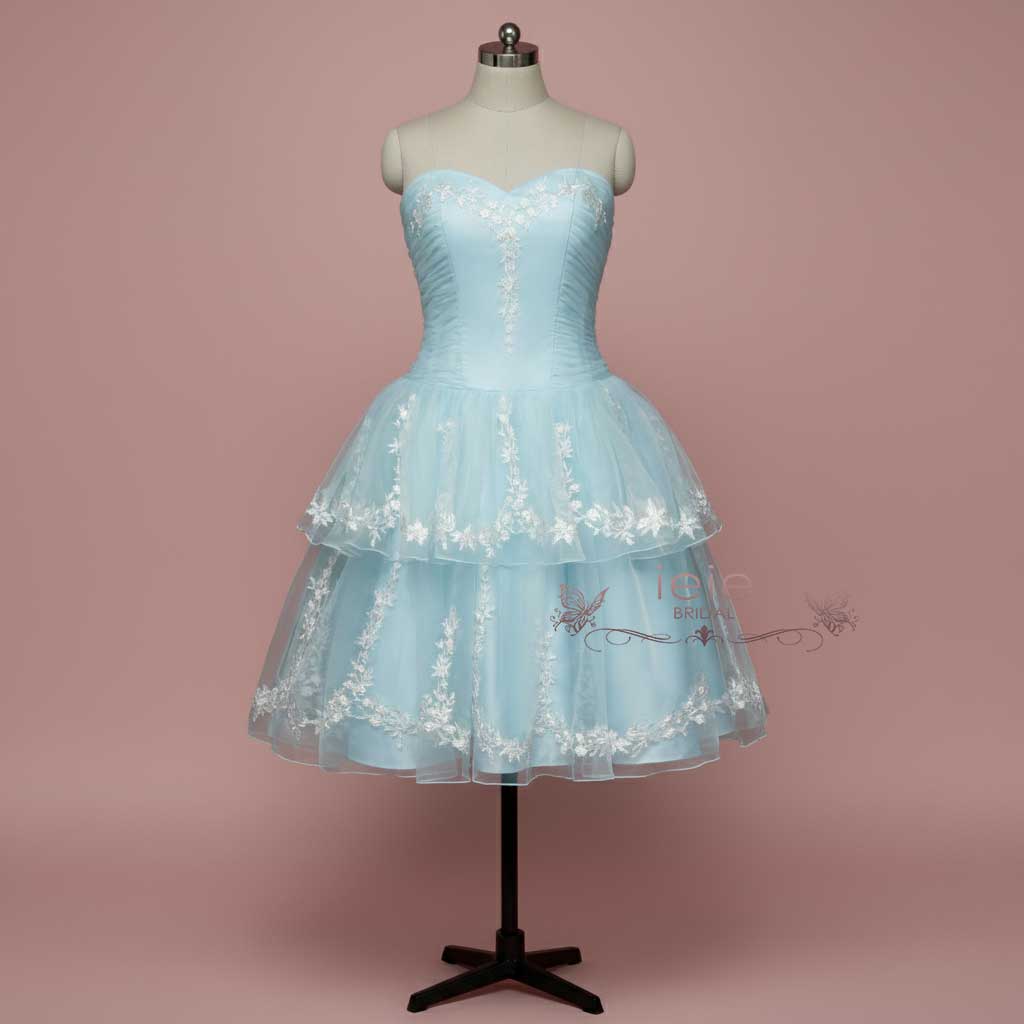 Retro 1950s Style Vintage Ice Blue Formal Evening Dress | NANCIE