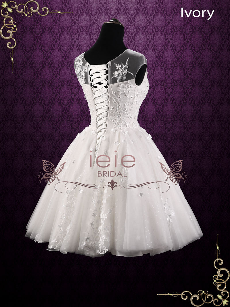 Ready to Wear Vintage Floral Lace Short Wedding Dress MAY