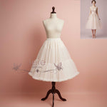 Midi Tea Length Retro 1950s Ivory and White Short Tulle Petticoat PT1007