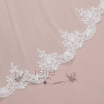 Extra Wide Cathedral Length Wedding Veil with Lace at the Hem VG2006W