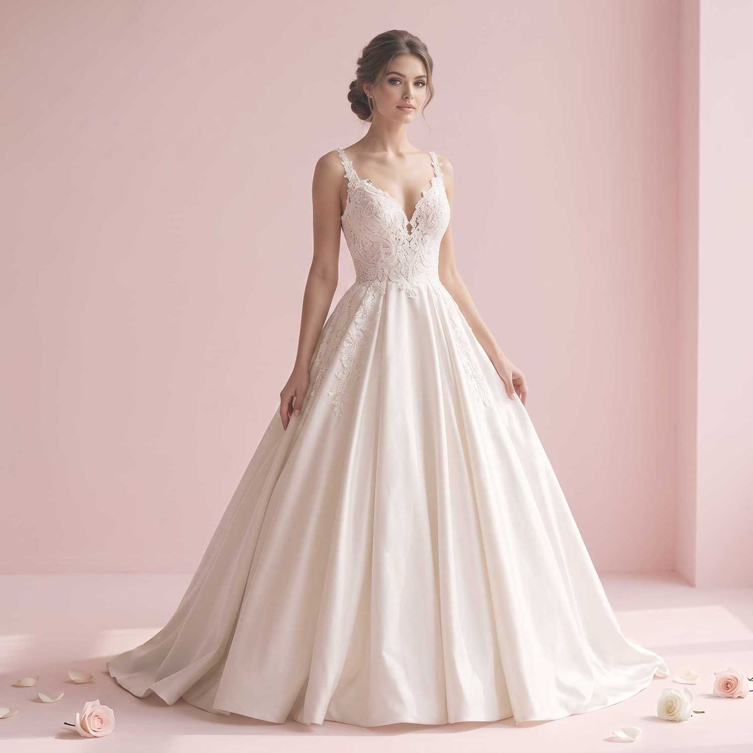 Vintage Style Lace Ball Gown Wedding Dress | WJ2411