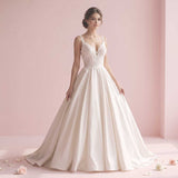 Vintage Style Lace Ball Gown Wedding Dress | WJ2411